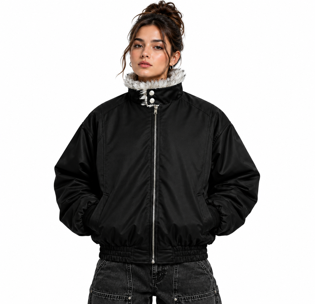 Chaqueta bomber negra